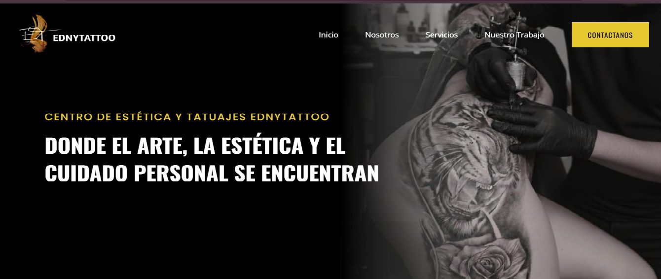 EdnyTattoo - Sitio web y software para centro estético en Sincelejo